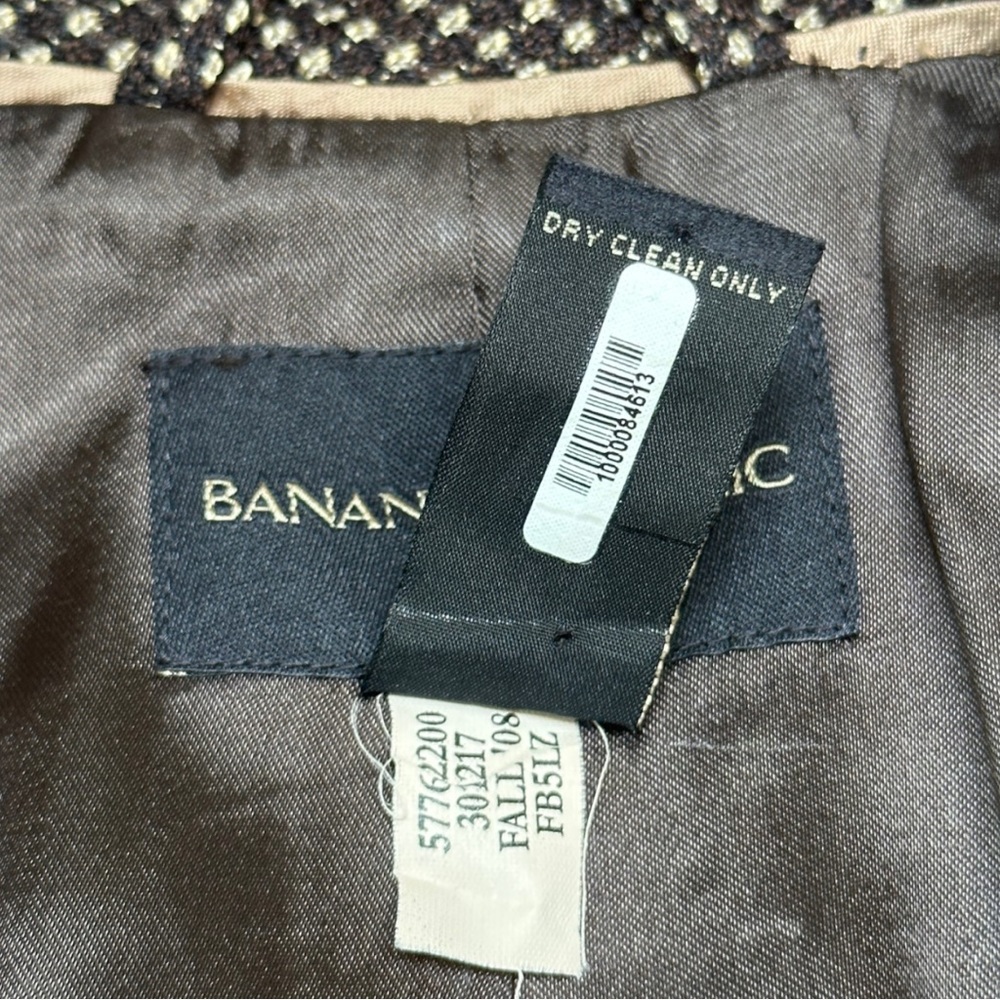 Banana Republic Womens Brown Knit Collared Coat Jacket Size 0 - Picture 9 of 13